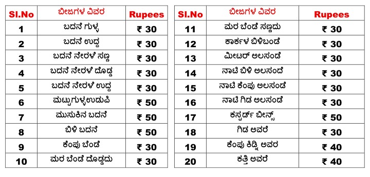 Heritage vegitable seeds